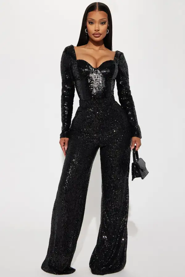 Cocktail Secrets Sequin Bodysuit - Black
