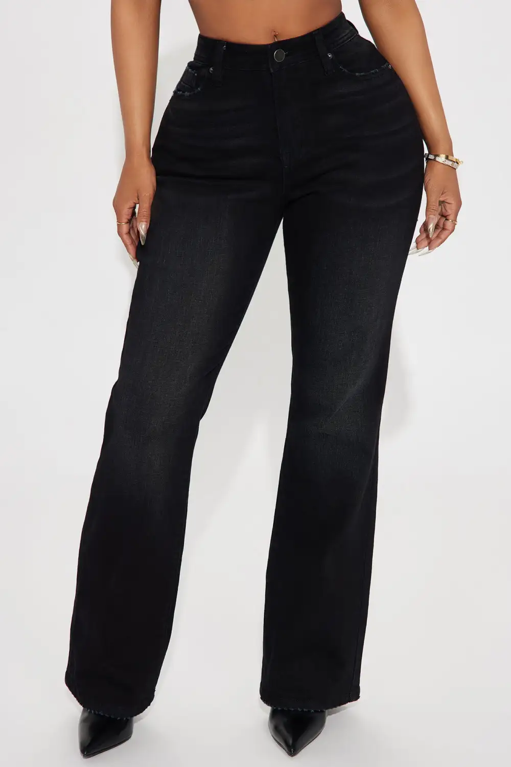 Selene Stretch Straight Leg Jeans - Black
