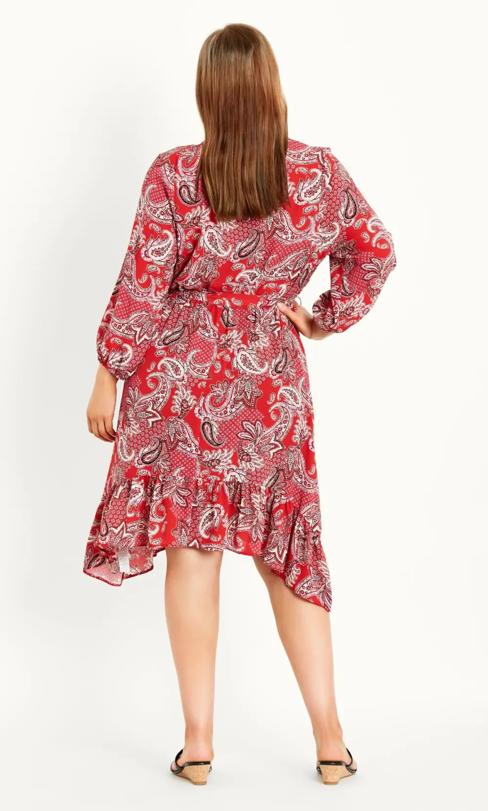 Evans Red Paisley Print Midi Dress