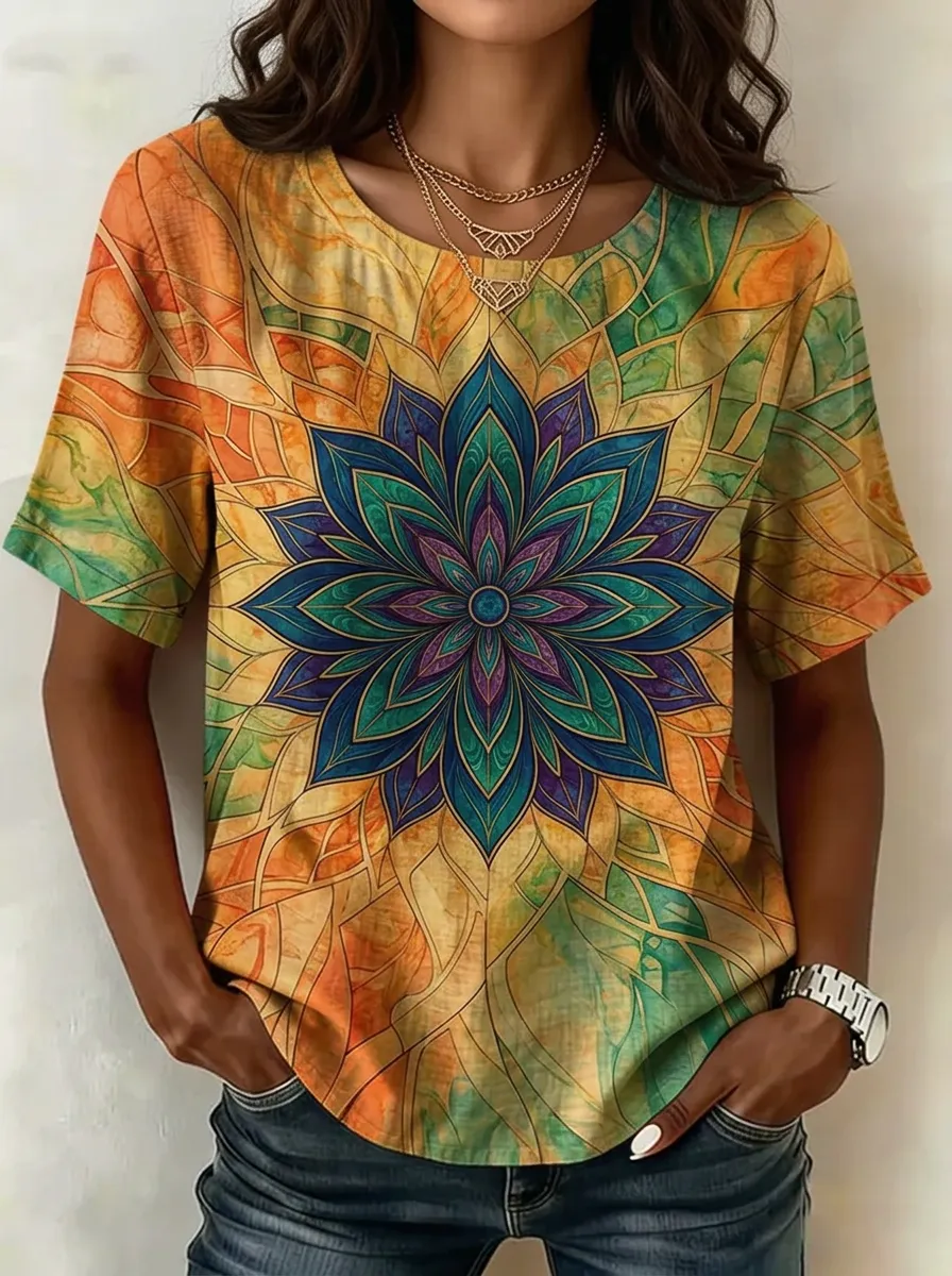 Women's Nashville Boho Mandala Printed t-shirt