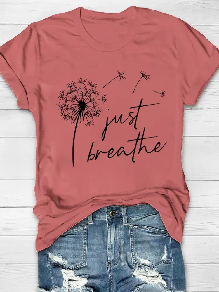 Just Breathe Printed Women's T-shirt