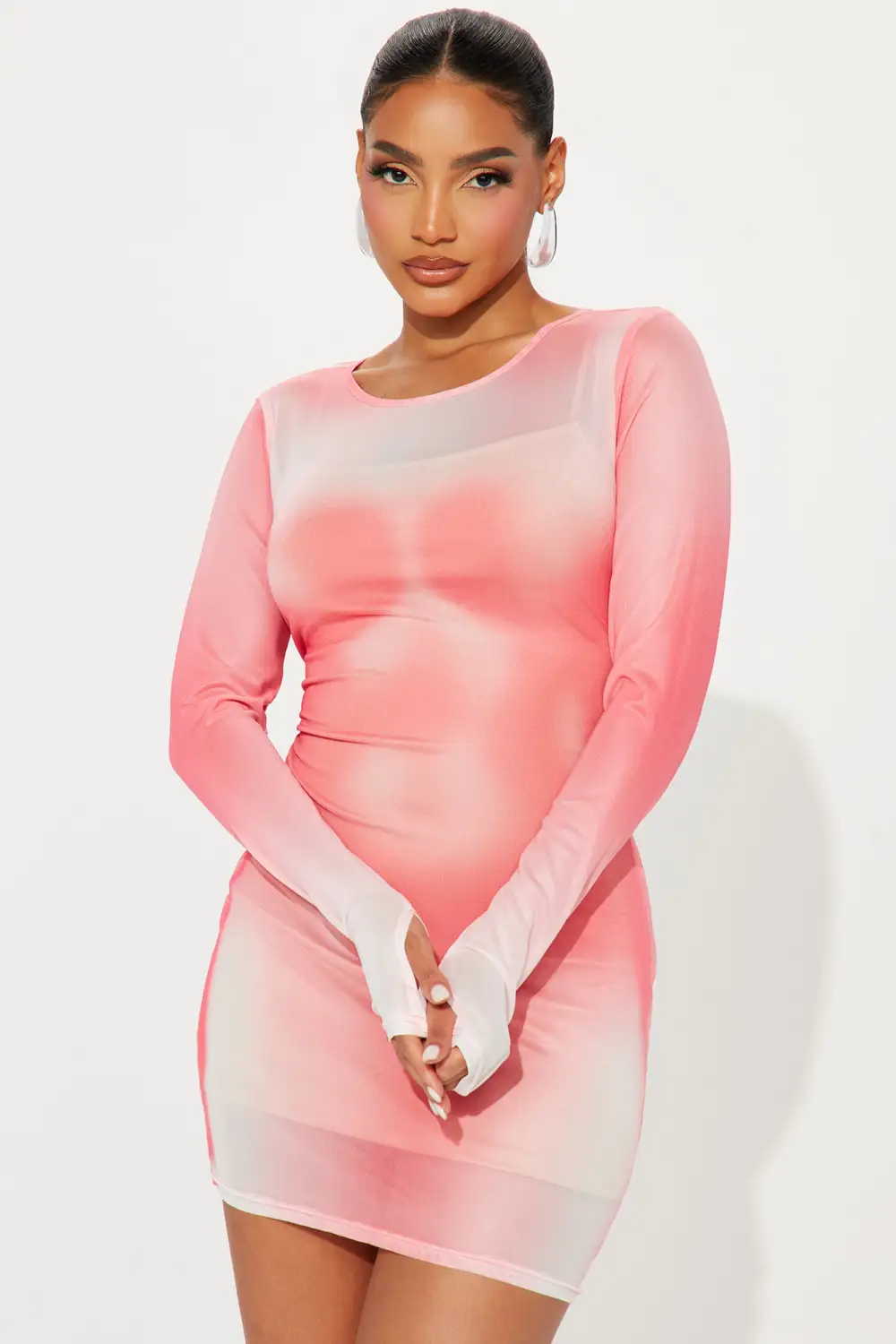 Kai Mesh Mini Dress - Pink