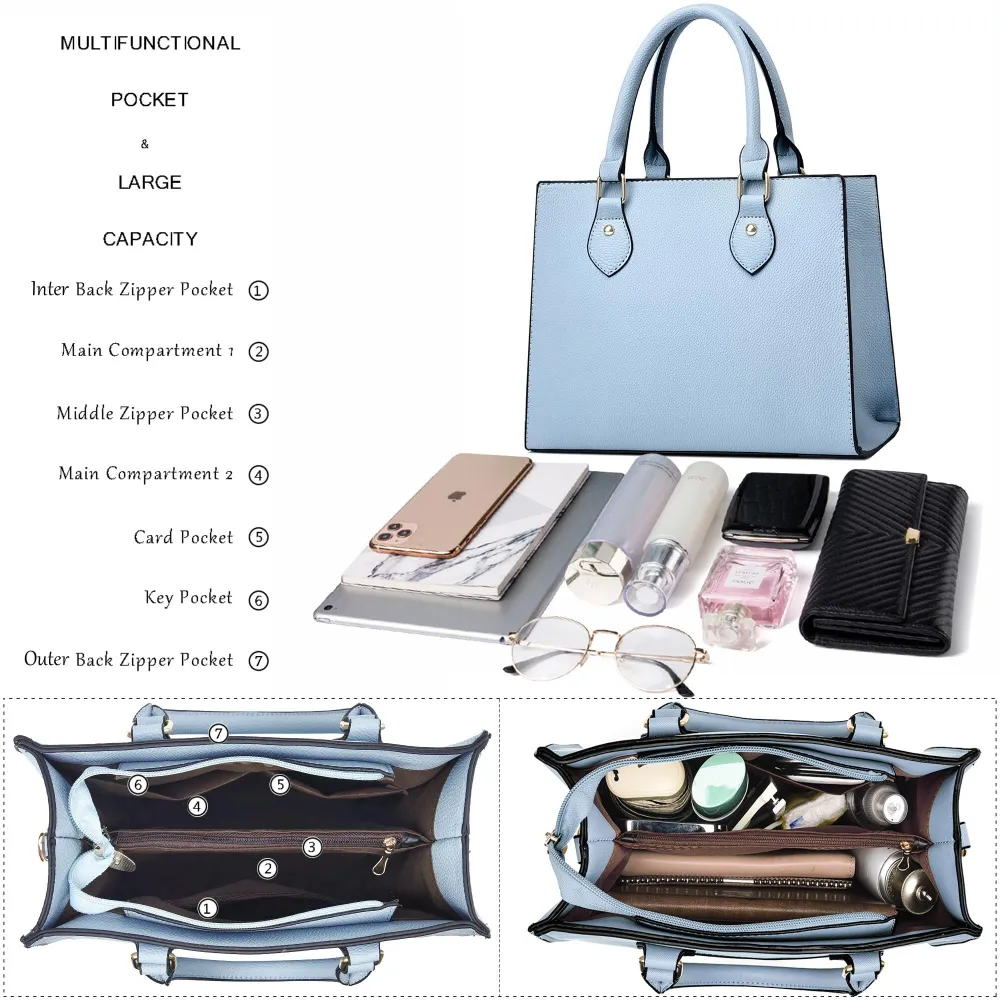 Crossbody Purses and Handbags for Women PU Leather Tote Top Handle Satchel Shoulder Bags