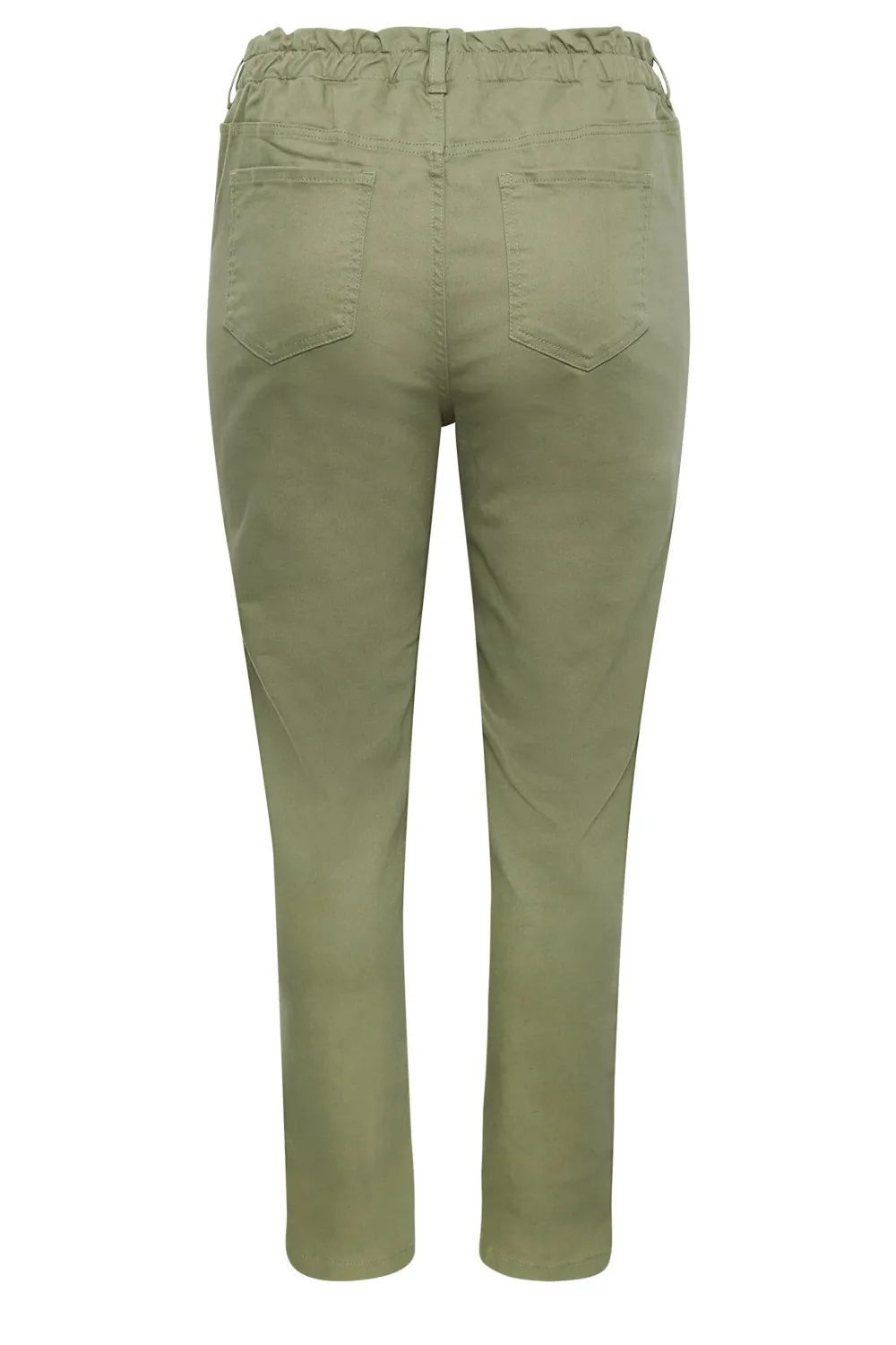 YOURS Curve Khaki Green Stretch Elasticated Waist MOM Jeans