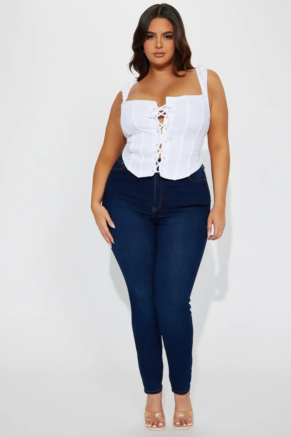 Pour Me Champagne Corset Top - White