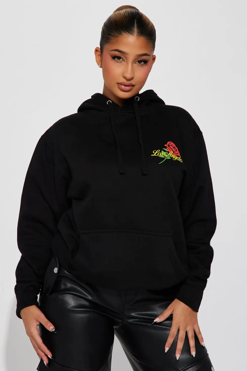 Los Angeles Rose Hoodie - Black