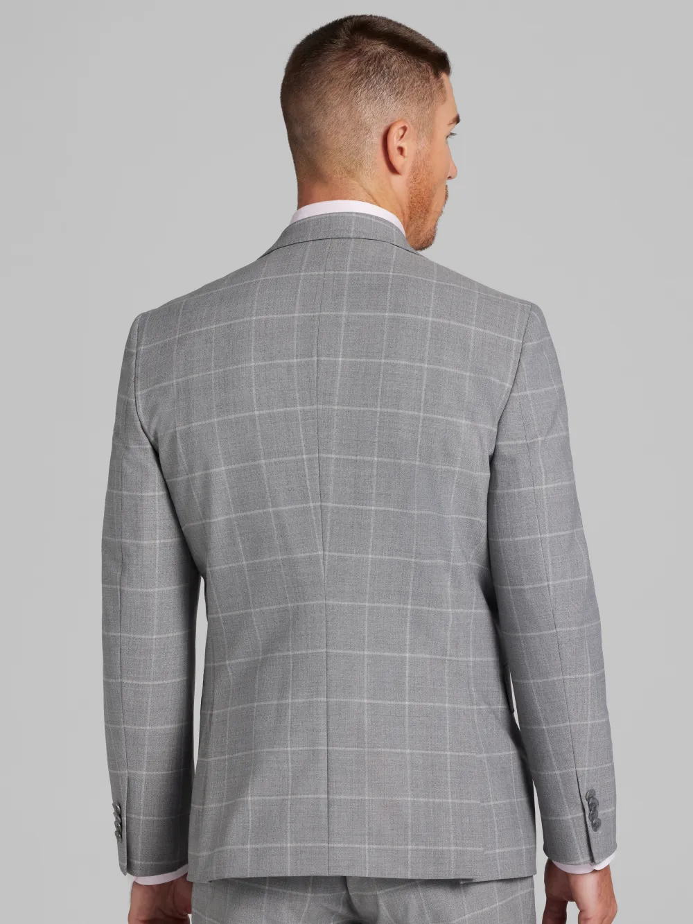 JOE Joseph Abboud Slim Fit Windowpane Plaid Suit Jacket