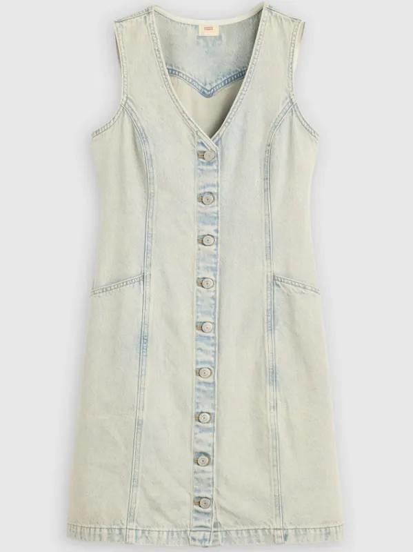 Denim Vest Button Mini Dress