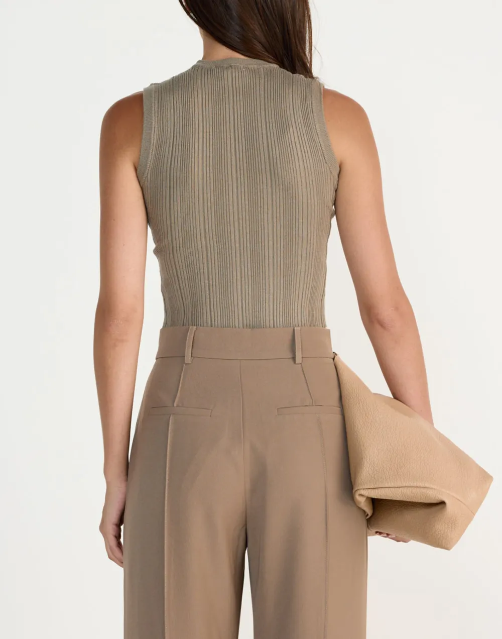 Textured High-Neck Sleeveless Vest