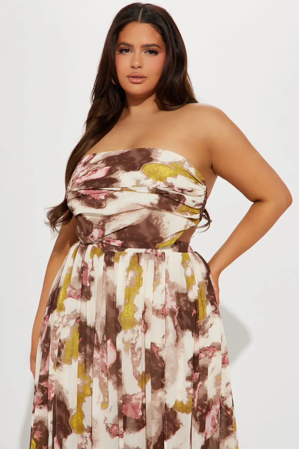 Claire Maxi Dress - Brown/combo