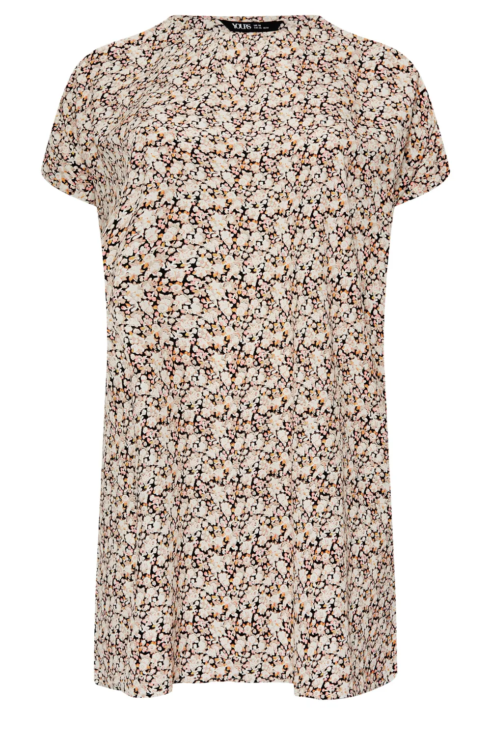 YOURS Curve Brown Ditsy Print Shift Dress