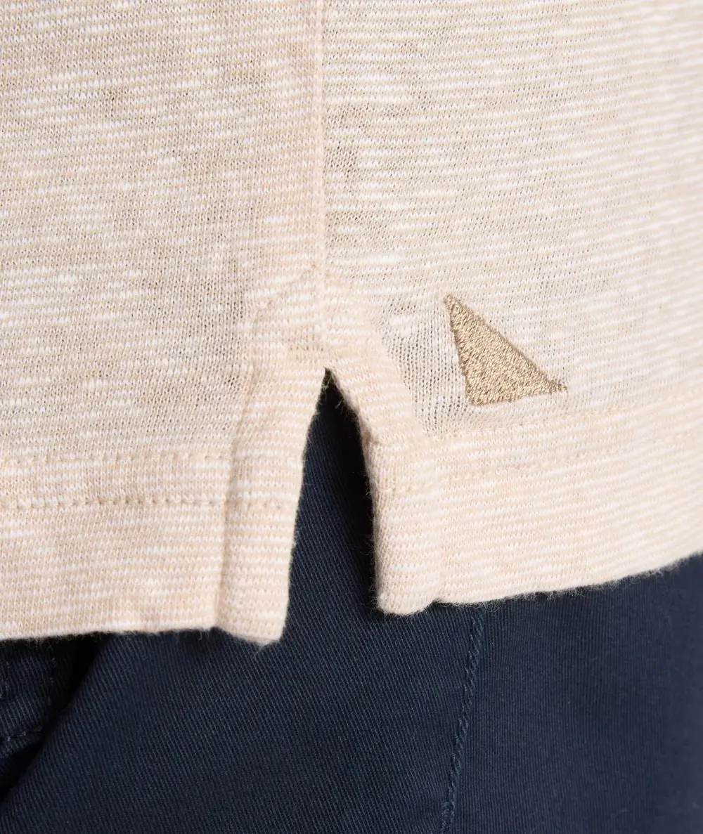 Cotton-Linen Johnny Collar Polo