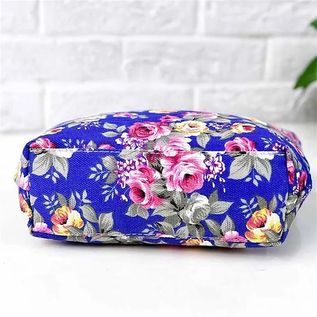 Women's Handbag Nylon Outdoor Daily Zipper Large Capacity Breathable Lightweight Flower Black Red Blue