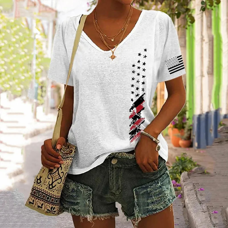 Women's Independence Day Printed Casual T-Shirt