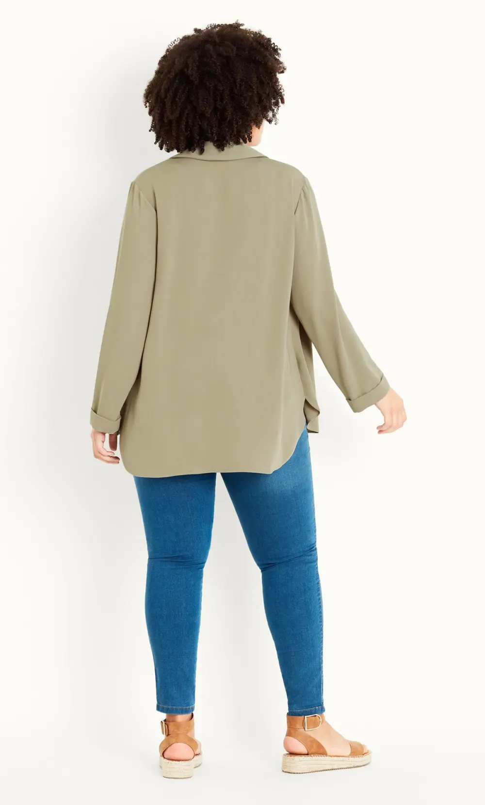 Evans Olive Green Oversized Blazer