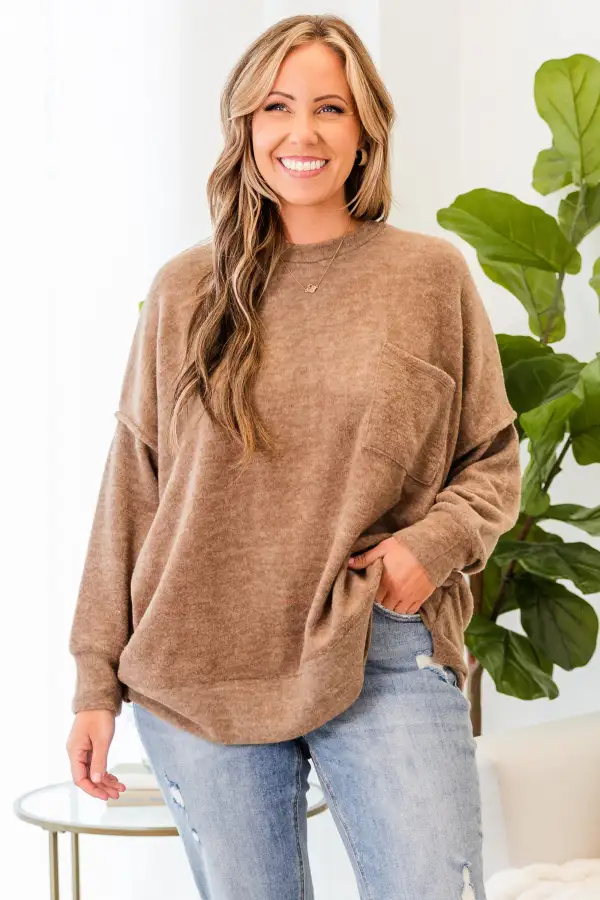 Just Take A Break Sweater, Mocha