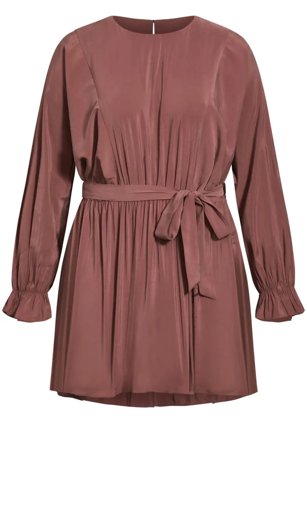 Evans Mocha Brown Belted Shift Dress