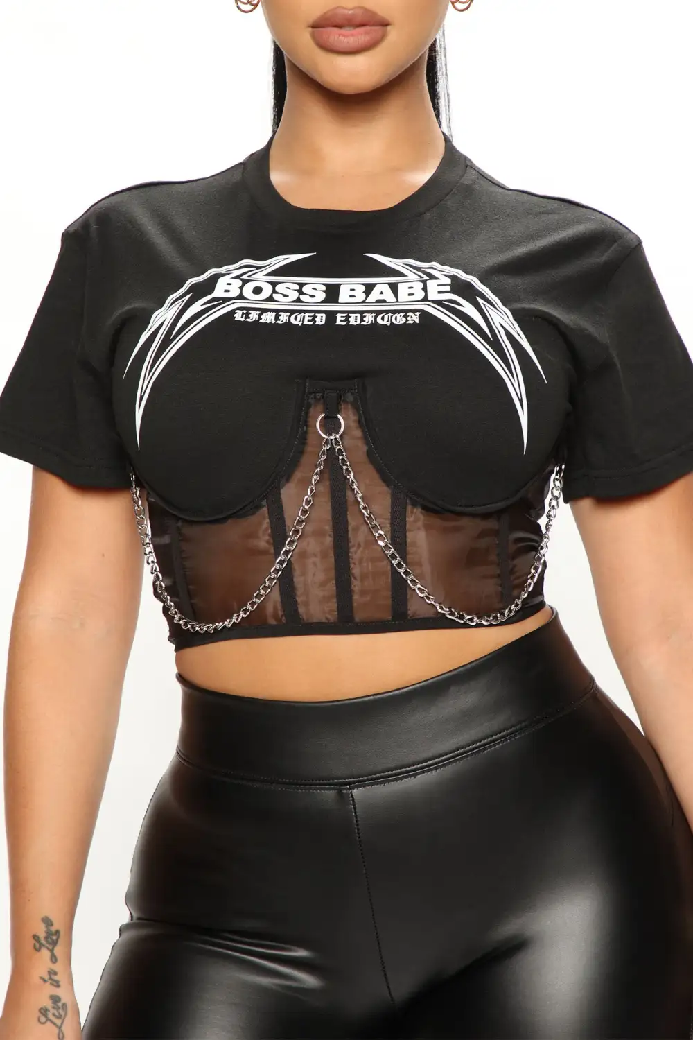Boss Babe Corset Tee - Black