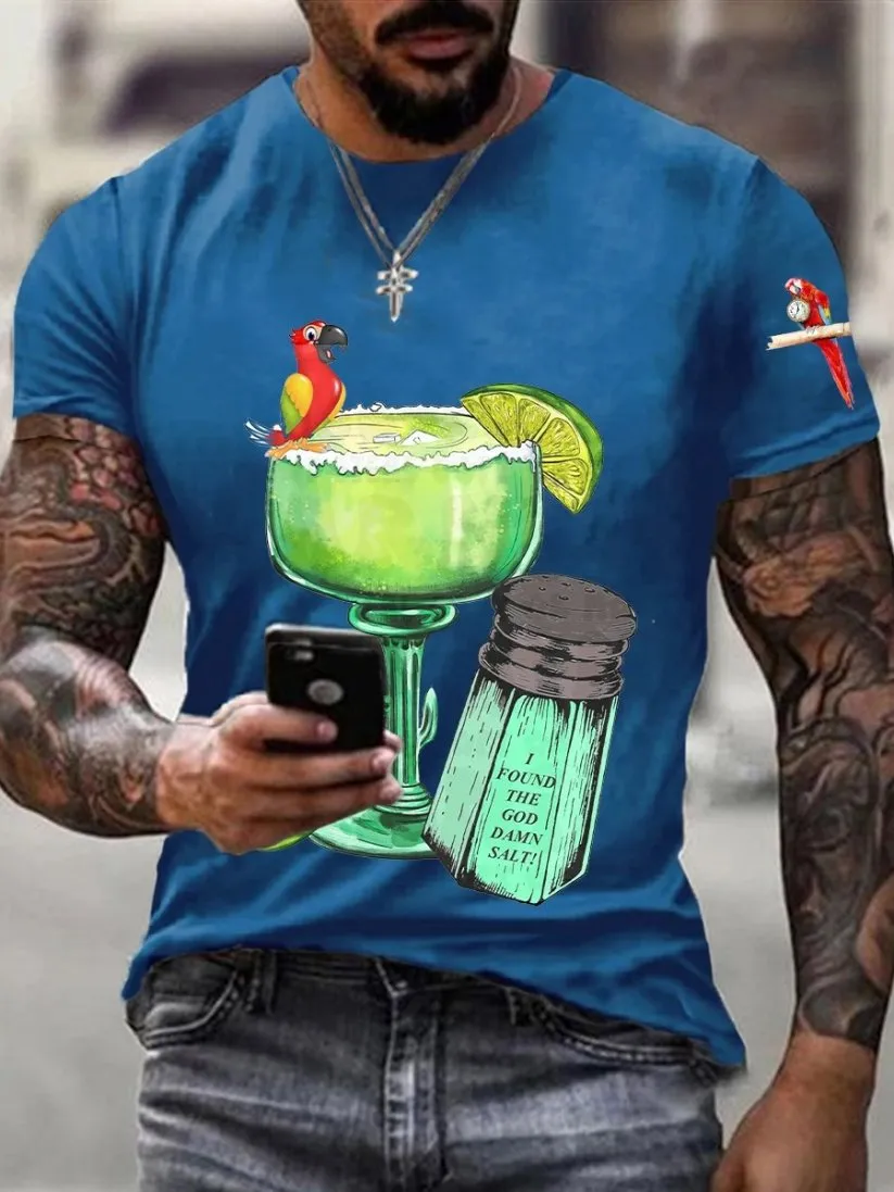 Men's Retro I‘m Retired Resort Hawaiian Print T-Shirt