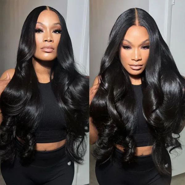 Parting Max 9x6 Glueless Wig #1 Jet Black Loose Body Wave Wig Pre Plucked & Bleached Ready to Go