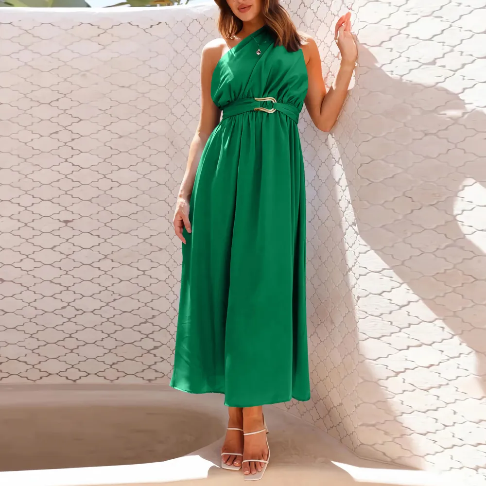 Essential One-Shoulder Waist-Controlled Dress