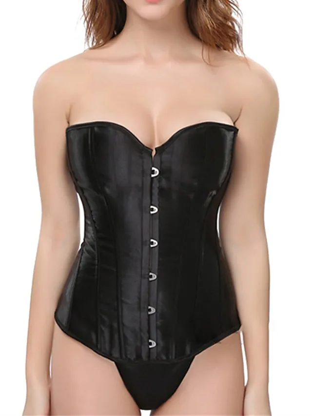 Women's Pink Corsets Dark Blue Corsets Shapewear Pure Color Corsets Party Going out Club Polyester Breathable Bandeau Sleeveless Backless Summer Spring Black White