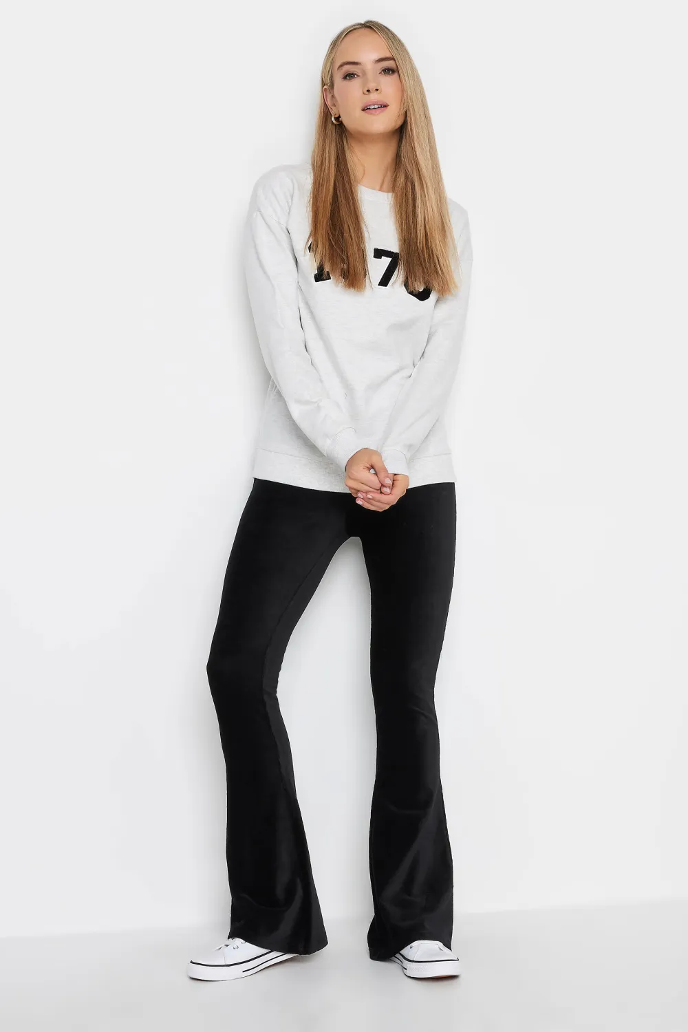LTS Tall Black Cord Kick Flare Leggings