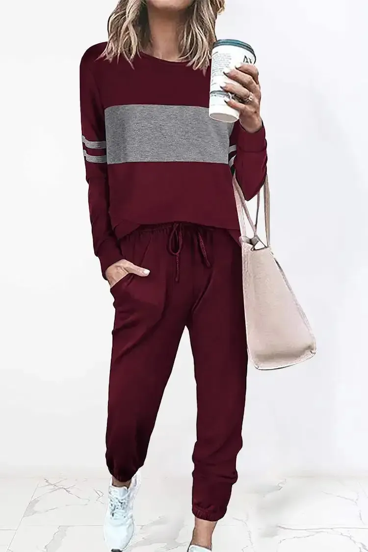 Women 2 Piece Long Sleeve Tracksuit with Long Pants
