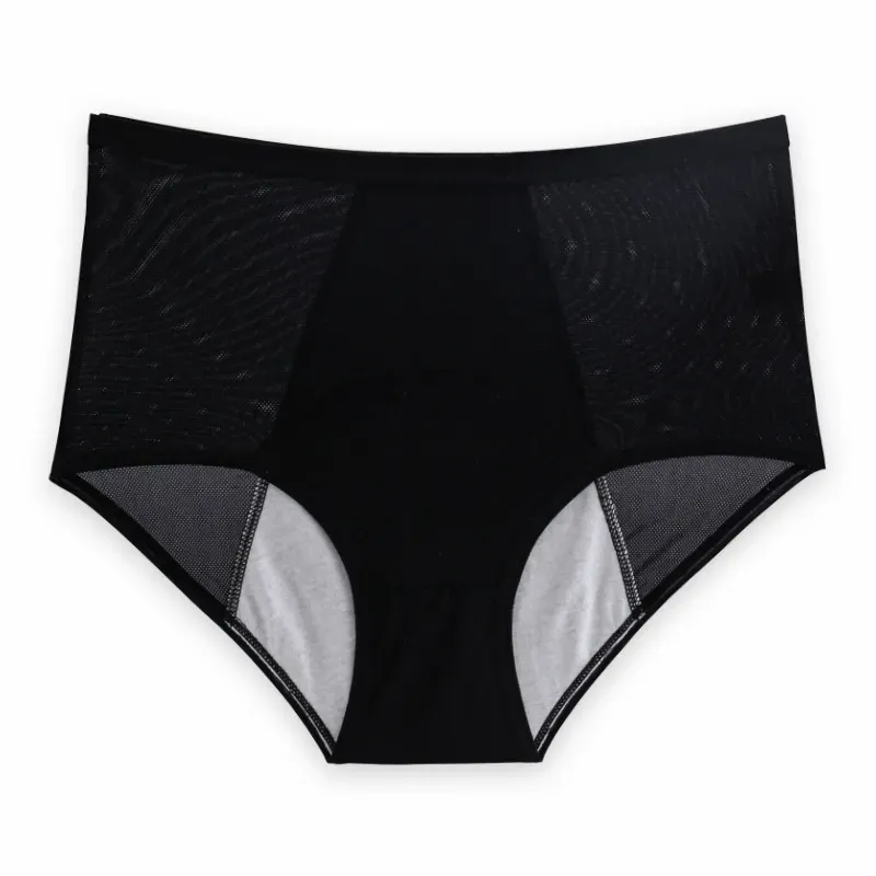 High Waist Leak Proof Ice Silk Panties Plus Size L-6XL