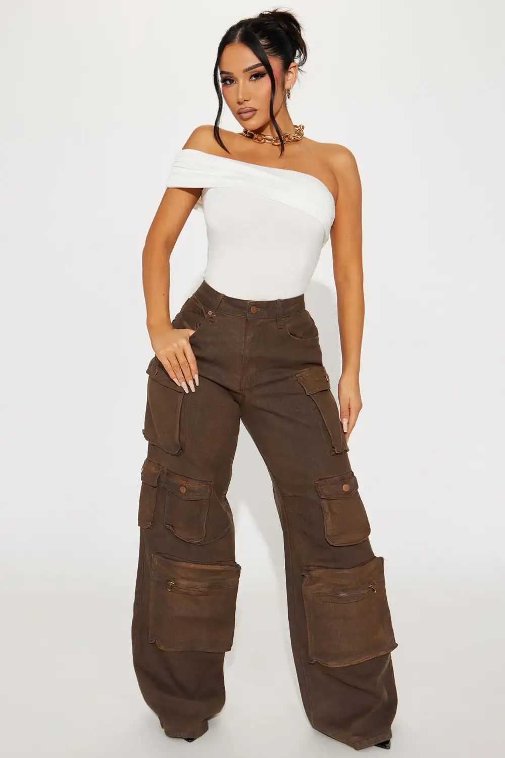 Robin One Shoulder Top - White