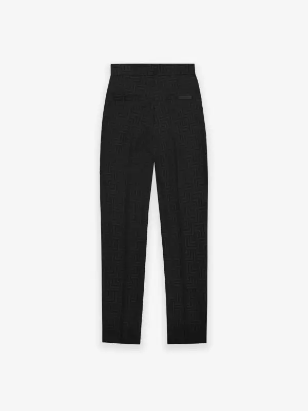 Wool Jacquard Tapered Trouser