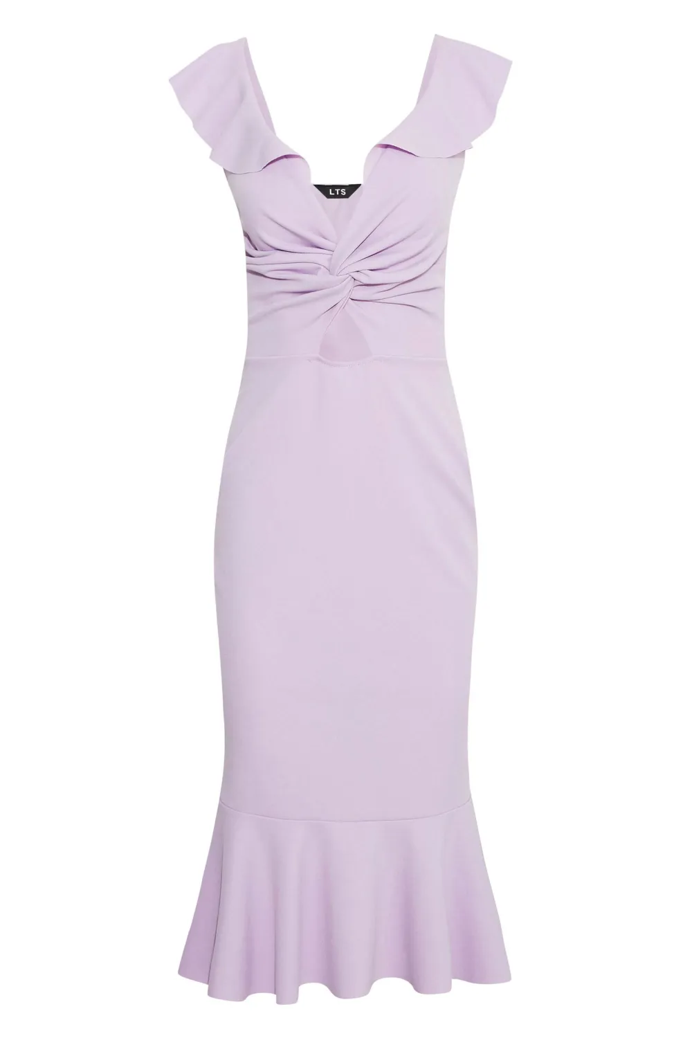 LTS Tall Lilac Purple Cut Out Frill Midaxi Dress