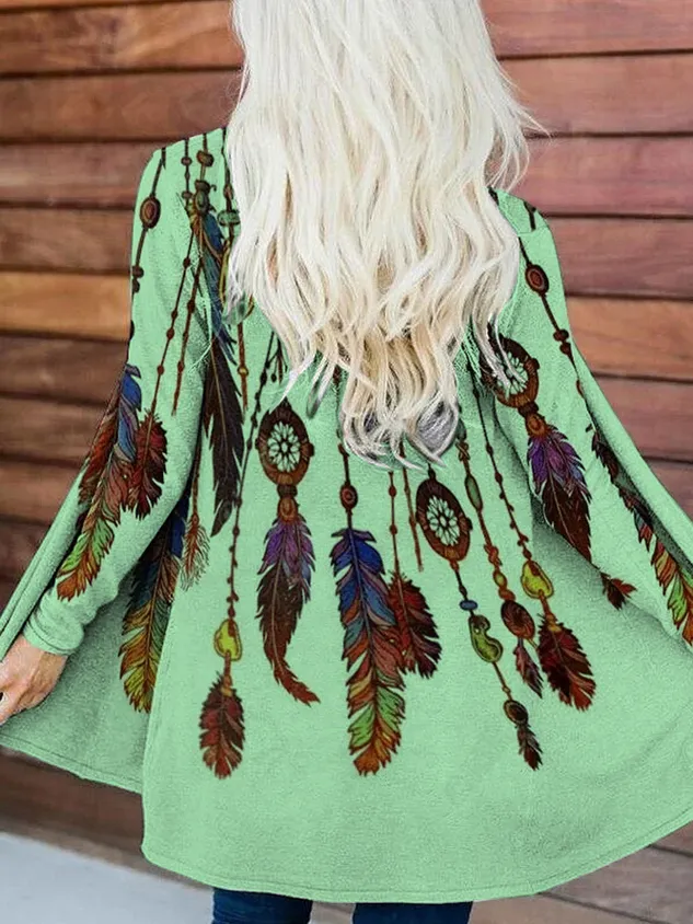 Long Sleeve Cotton-Blend Vintage Cardigan
