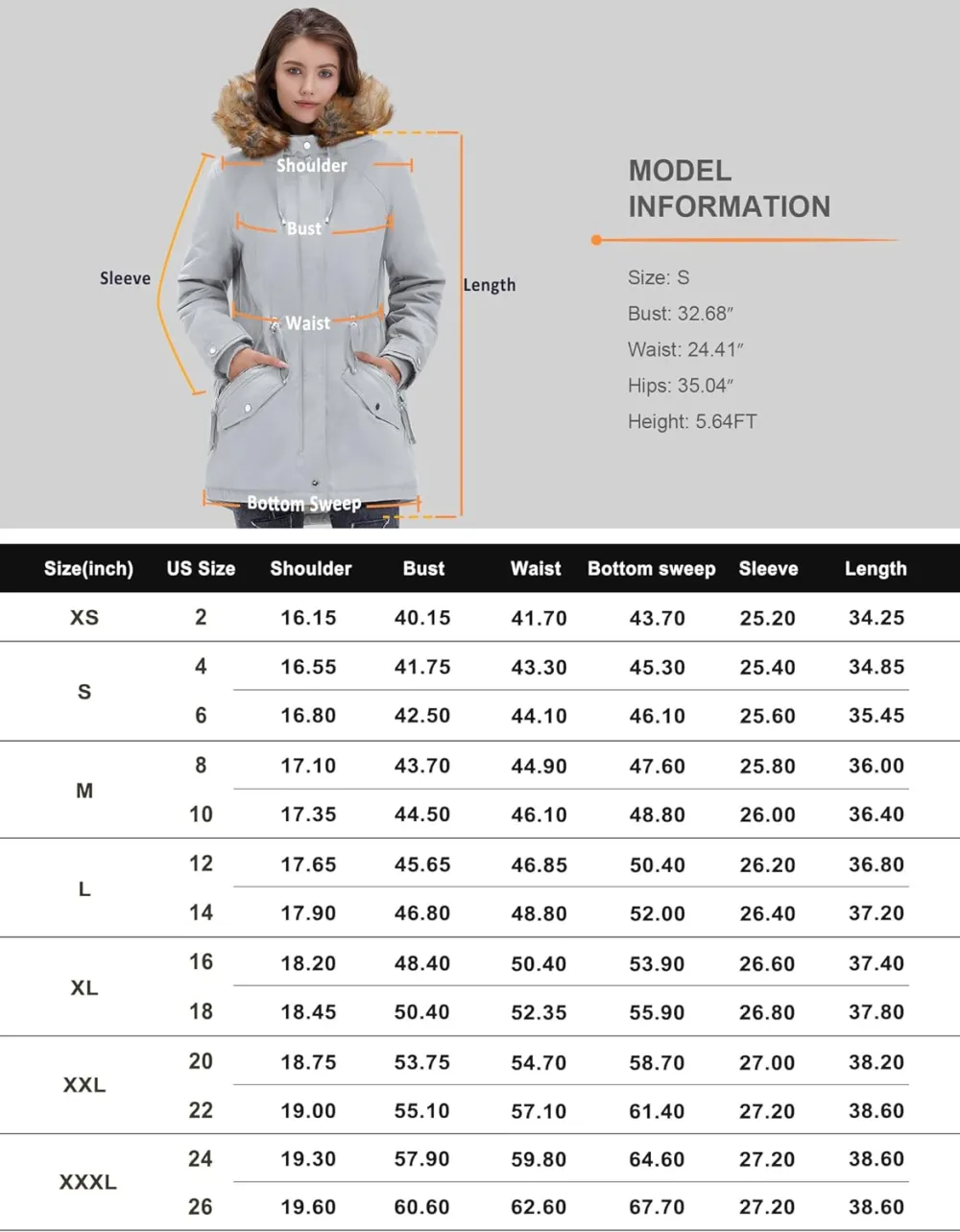 Women's Winter Coats Fleece Lined Parka Jacket Hooded Long Winter Warm Parka Coat with Pockets