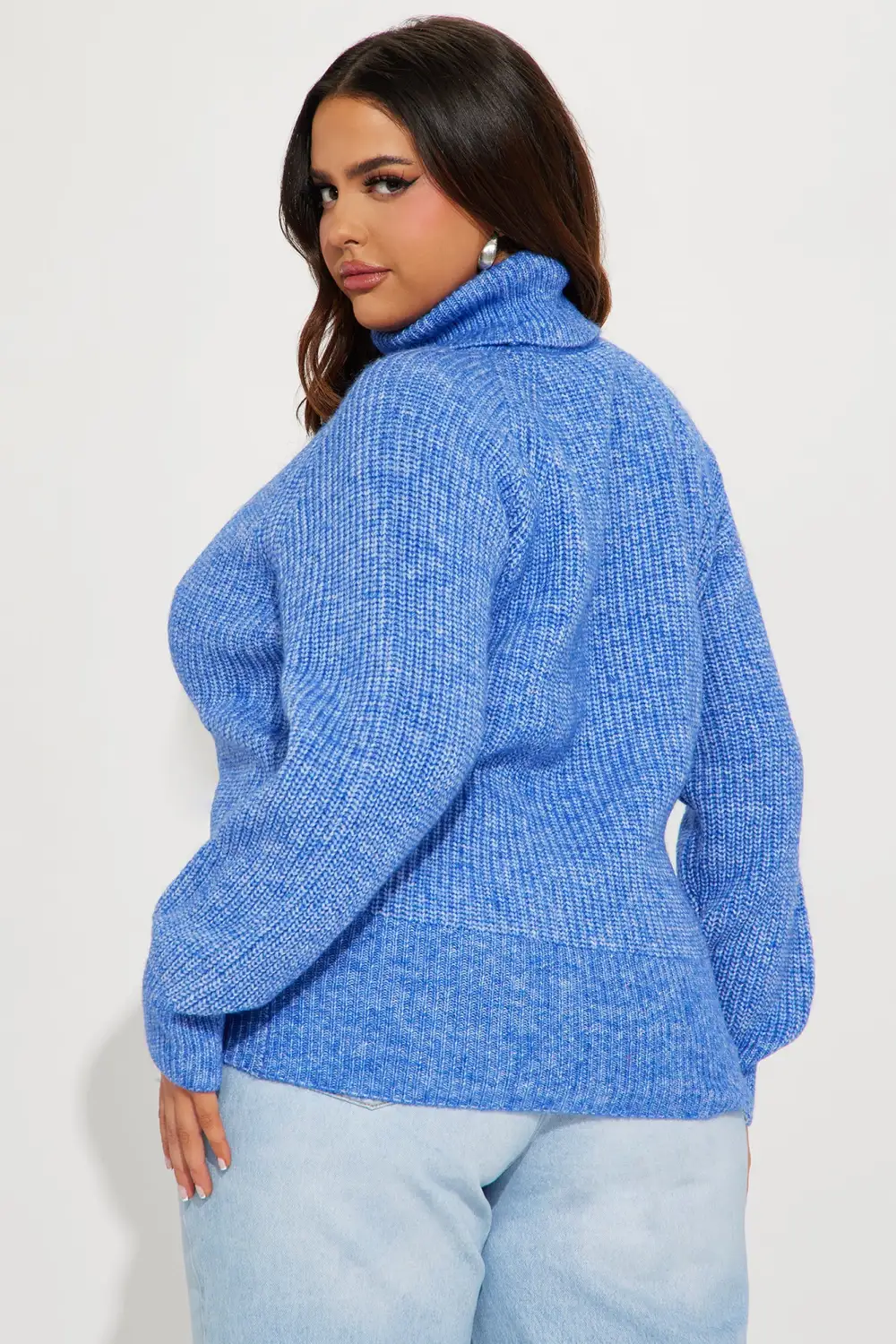 Clover Turtleneck Sweater - Blue