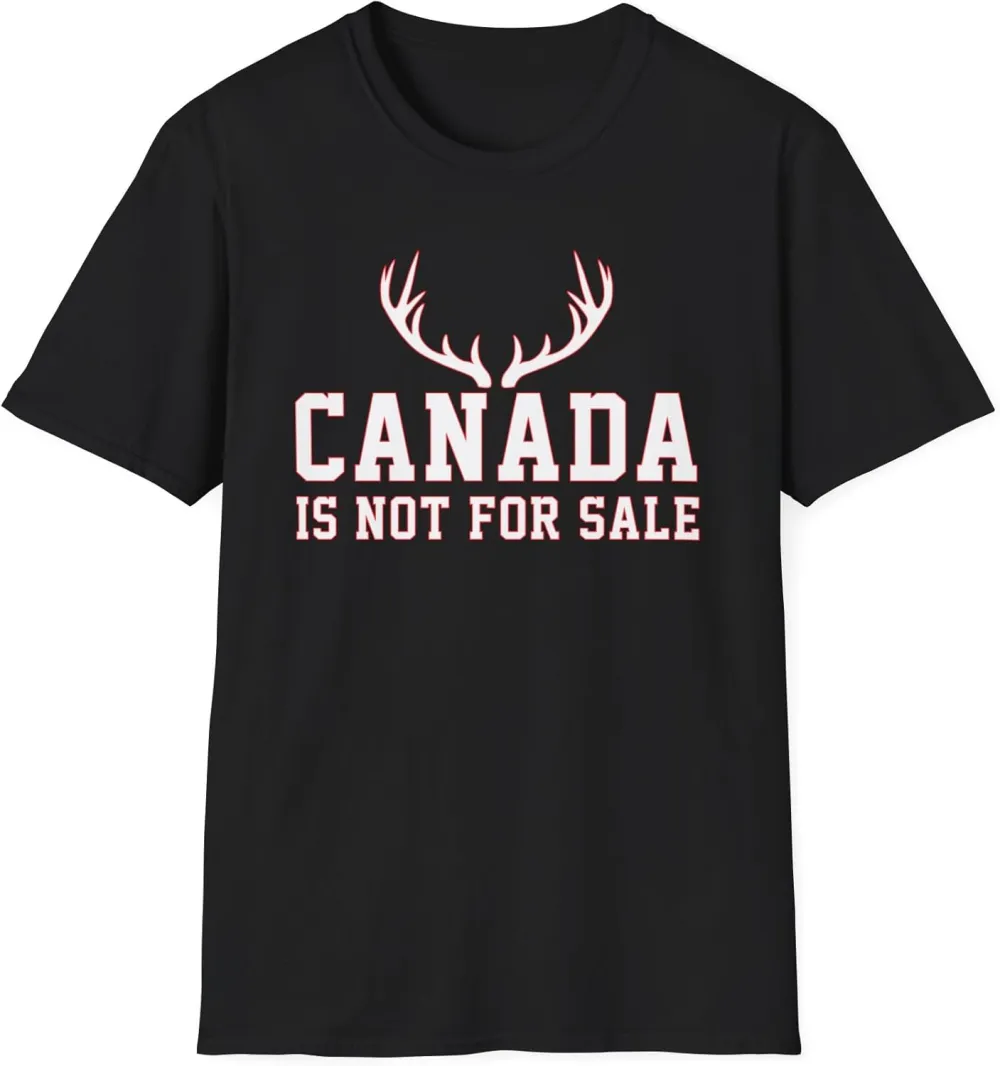Retro Deer Canada is Not for Sale T-Shirt, Unisex Canada Map Shirt for Men and Women, Gifts for Canadians, Canadian Politics Apparel