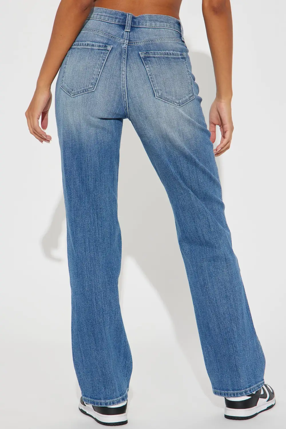 Of Two Minds Ripped Straight Leg Jeans - Medium Wash