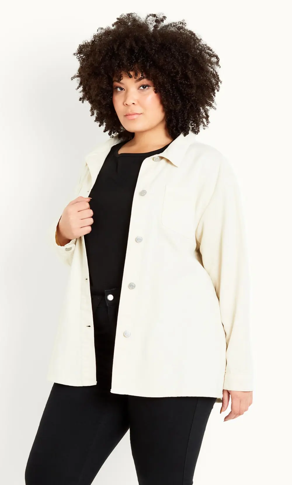 Evans White Denim Shacket