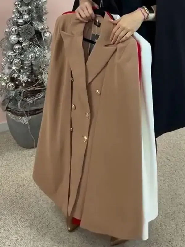 Women's Buttoned Cape Dress