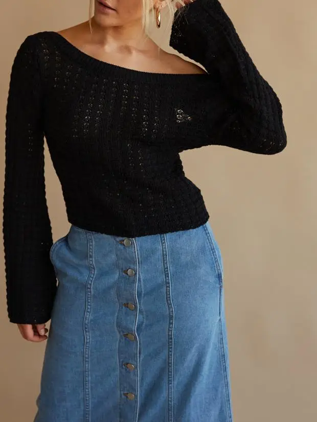 Jackie Slouchy Bell Sleeve Sweater