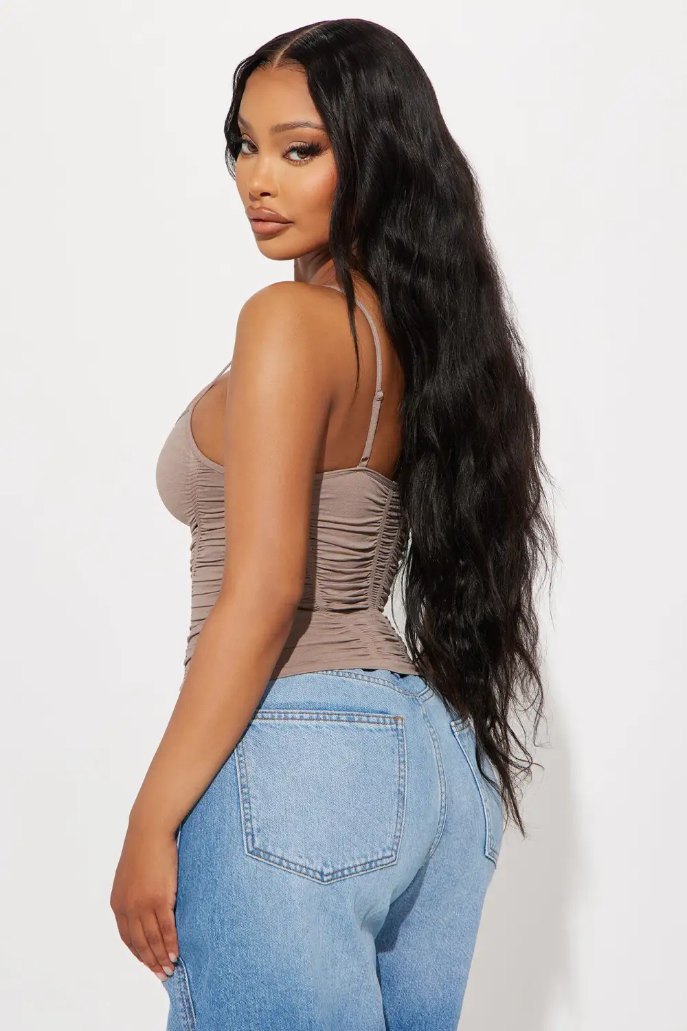 As Good As It Gets Ruched Top - Taupe