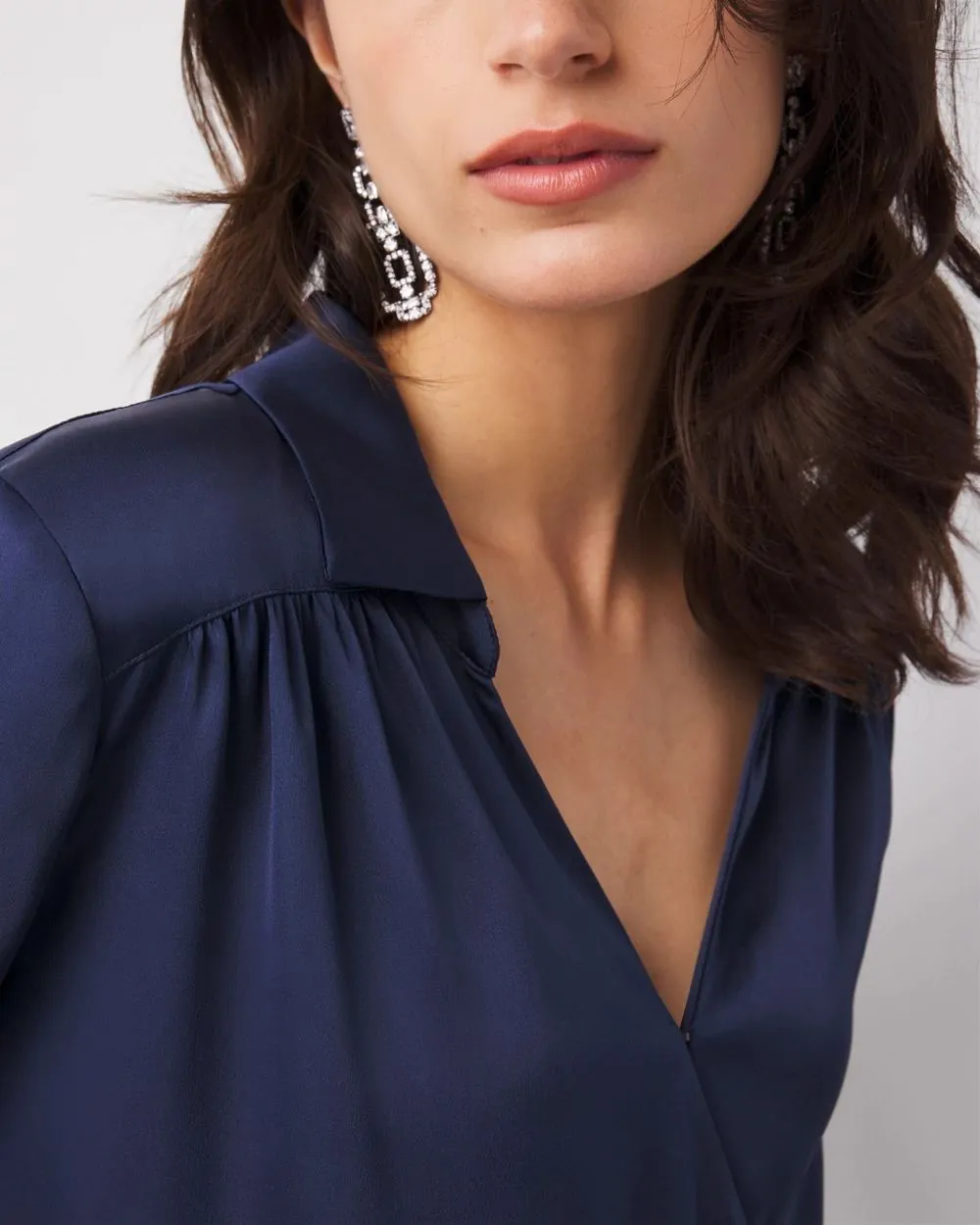 Satin Surplice Blouse