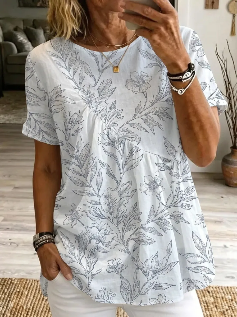 Women's Nashville Botanical Floral Printed Tunic Top