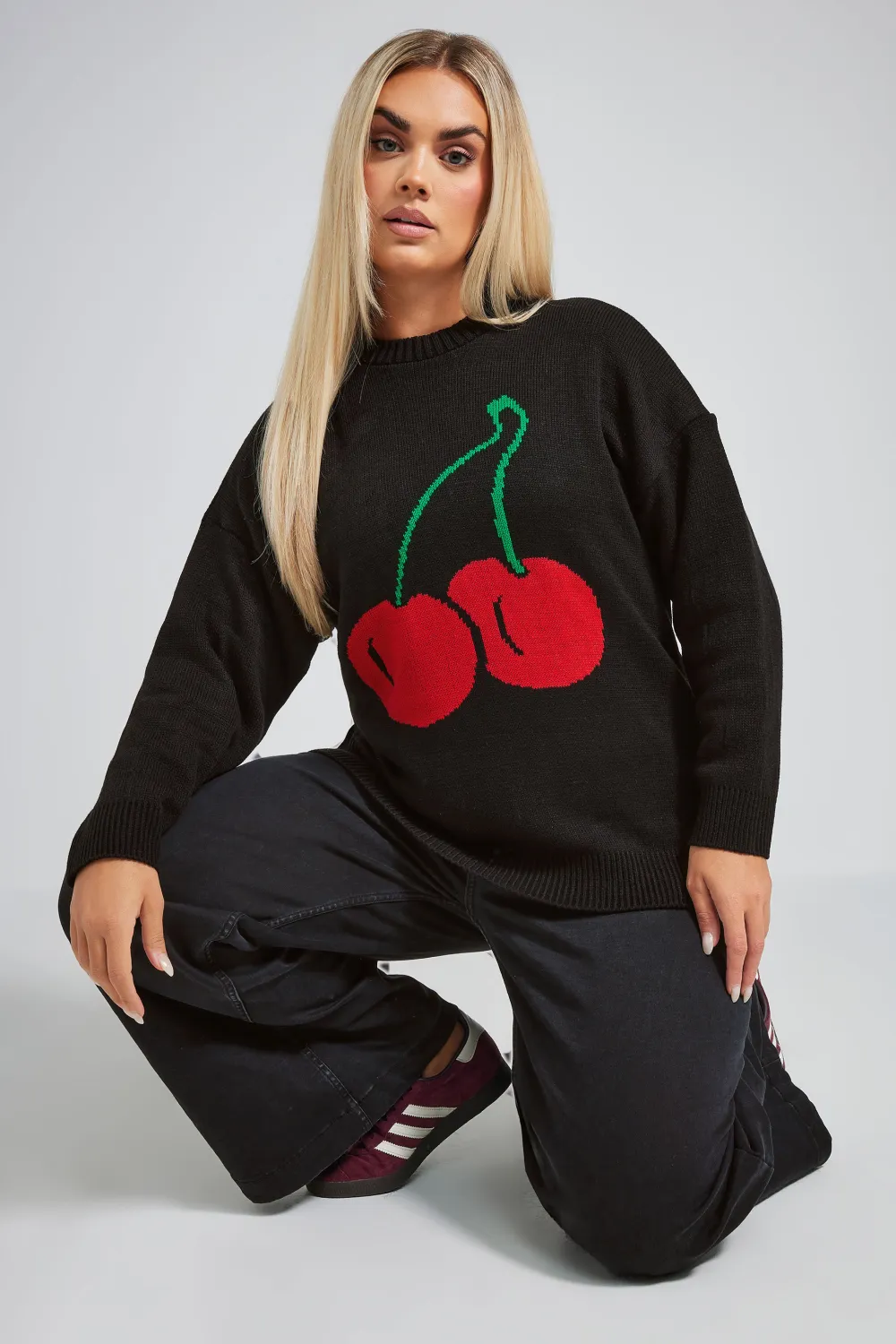 LIMITED COLLECTION Curve Black Cherry Knitted Jumper