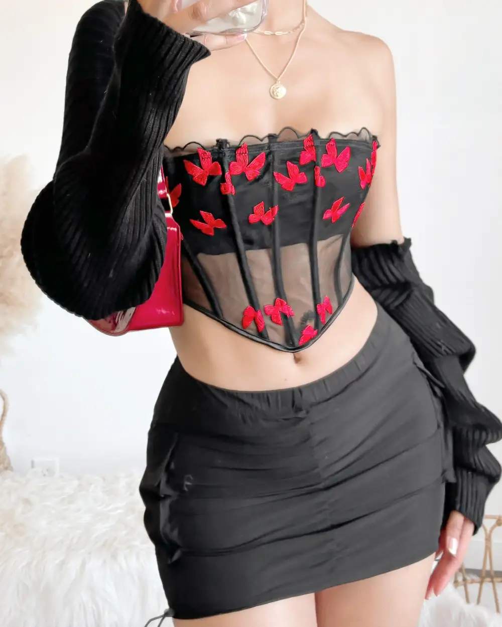 GIVE ME BUTTERFLIES BUSTIER TOP
