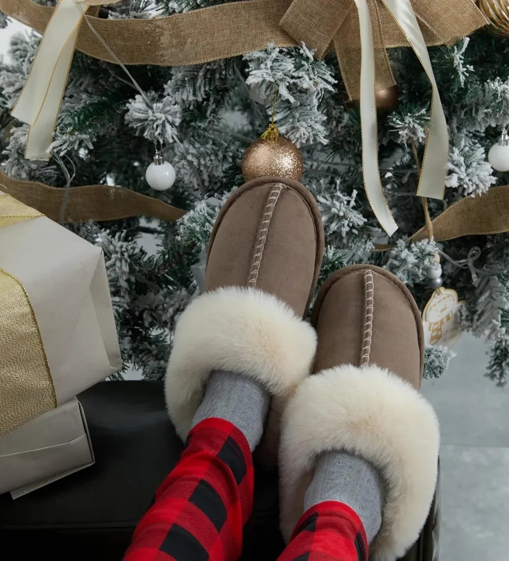 Womens Slipper with Memory Foam Fluffy Soft Warm Slip On House Slippers Anti-Skid Cozy Plush for Indoor Outdoor