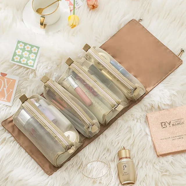 Travel Cosmetic Bag Foldable Makeup Organzier Portable Versatile Toiletry Wash Bag