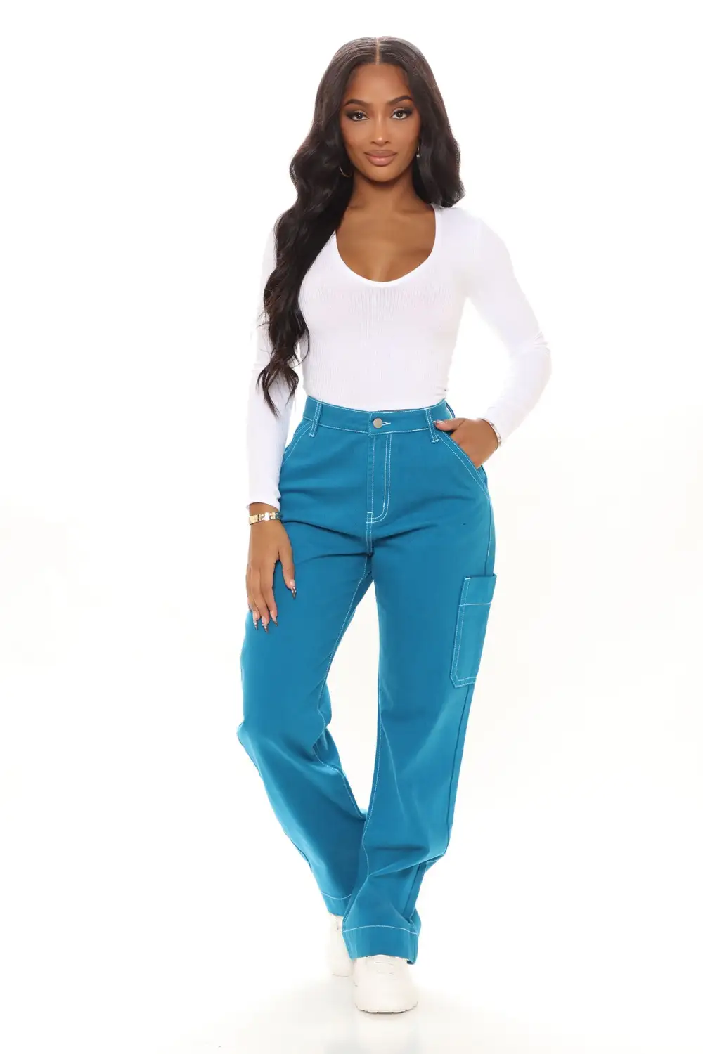 Oh So Crafty Non Stretch Carpenter Jeans - Blue