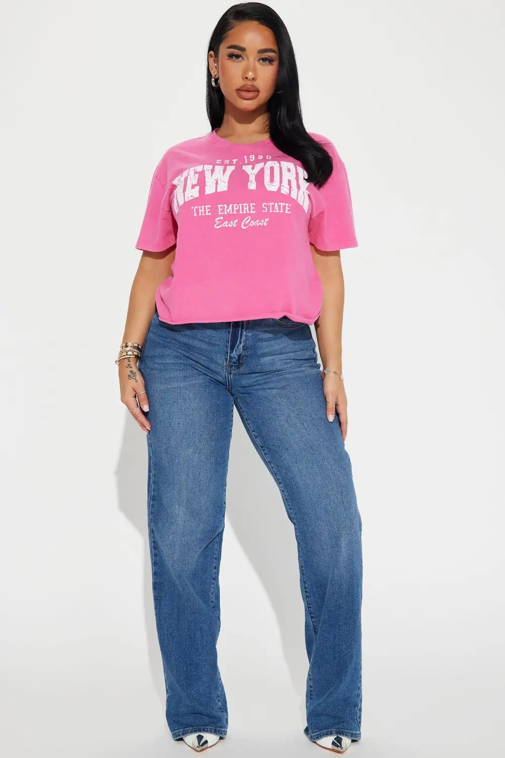 The Empire State Graphic Tee - Hot Pink
