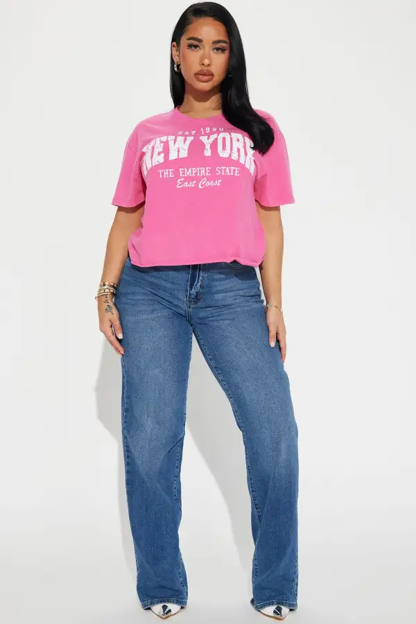 The Empire State Graphic Tee - Hot Pink